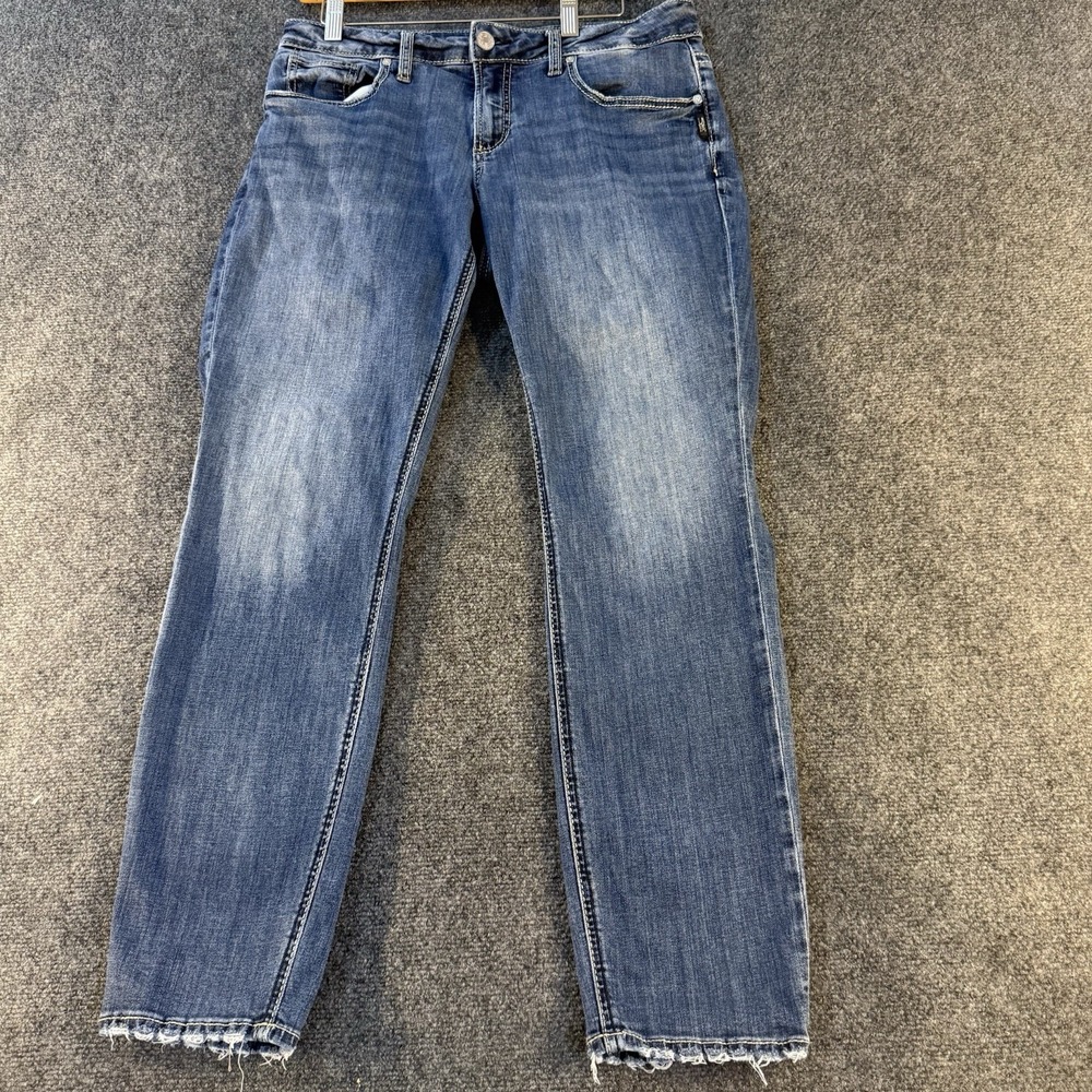 Silver Jeans Co Boyfriend Jeans Womens 32x29 Medium Wash Raw Hem Stretch